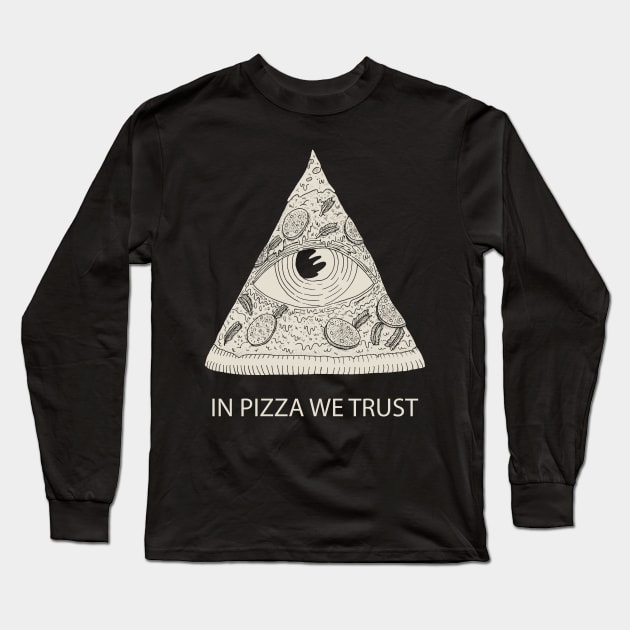 IN PIZZA WE TRUST Long Sleeve T-Shirt by miskel